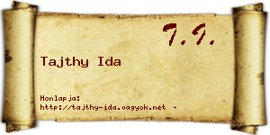 Tajthy Ida névjegykártya